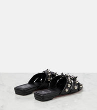 Christian Louboutin Miss Spike Club embellished leather slides