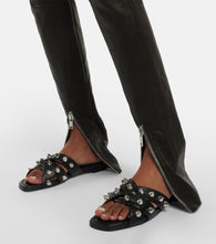 Christian Louboutin Miss Spike Club embellished leather slides