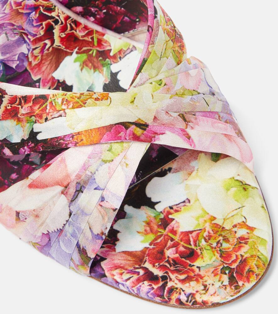 Christian Louboutin Nicol Is Back floral silk satin sandals