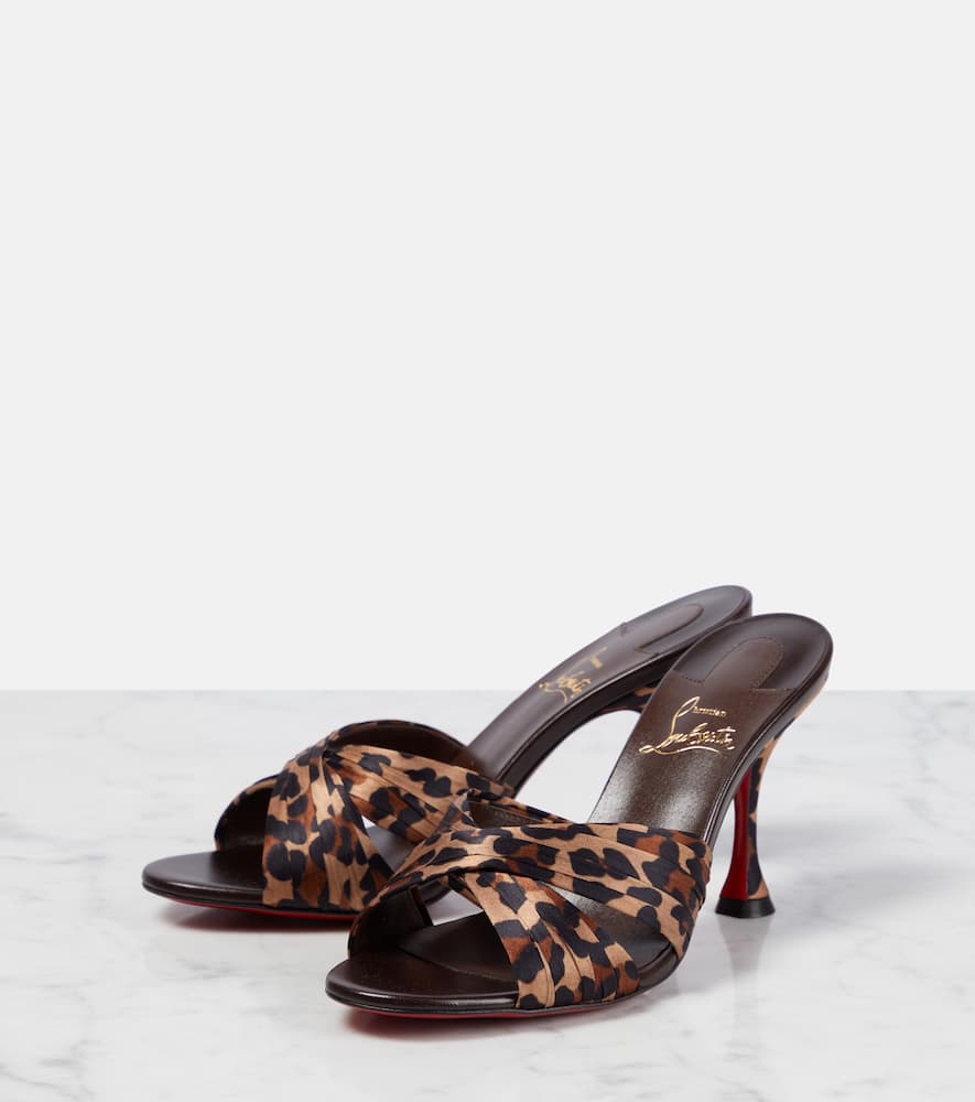 Christian Louboutin Nicol is Back 85 leopard-print satin mules