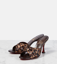 Christian Louboutin Nicol is Back 85 leopard-print satin mules