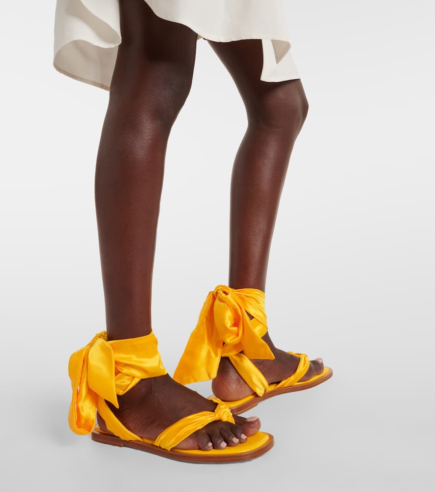 Christian Louboutin Nilo Du D√É¬©sert cr√É¬™pe satin thong sandals