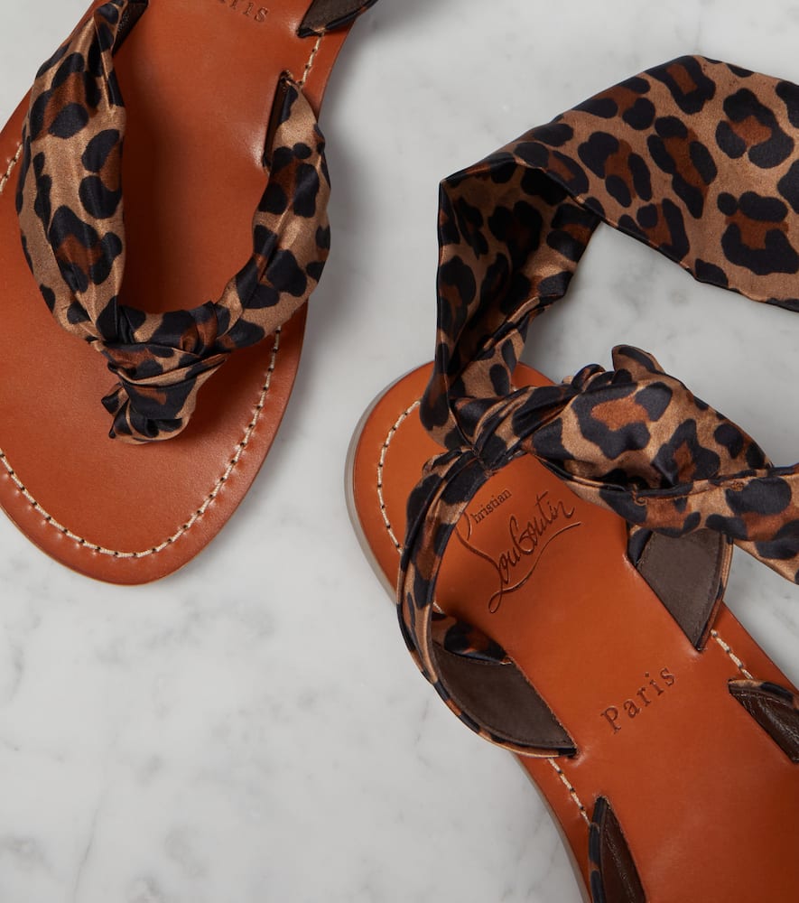 Christian Louboutin Niloo du D√É¬©sert leopard-print satin sandals
