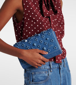 Christian Louboutin Paloma denim clutch