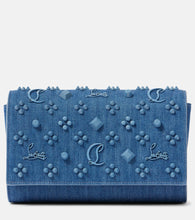 Christian Louboutin Paloma denim clutch. Shop Christian Louboutin Clutches for women now.