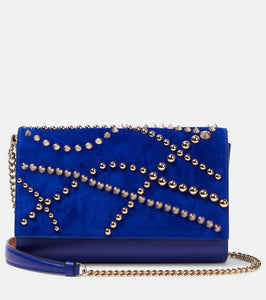 Christian Louboutin Paloma embellished suede and leather clutch. Shop Christian Louboutin Clutches for women now.