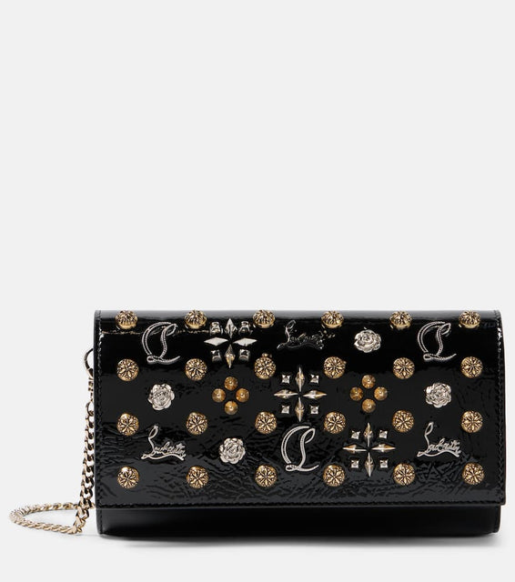 Christian Louboutin Paloma patent leather wallet on chain. Shop Christian Louboutin Clutches for women now.