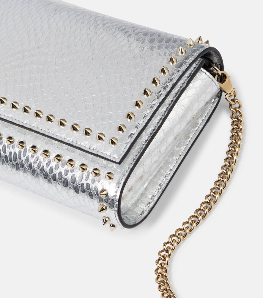 Christian Louboutin Paloma snake-effect leather clutch