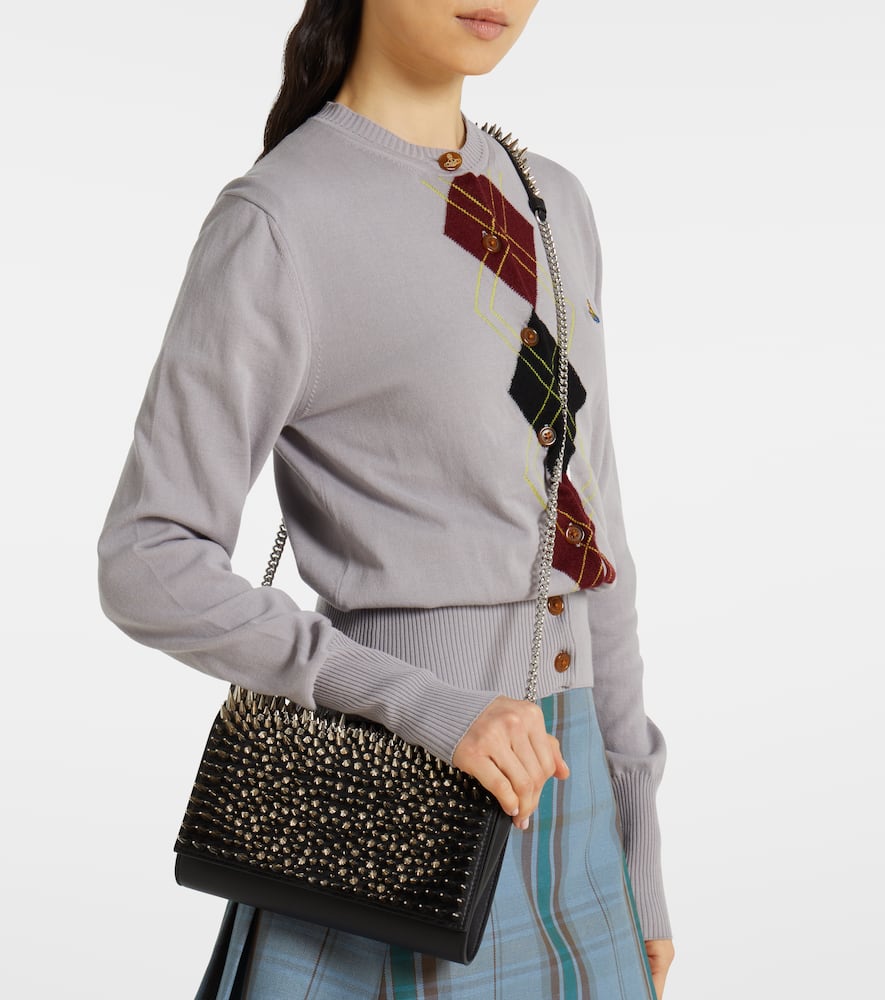 Christian Louboutin Paloma spiked leather clutch