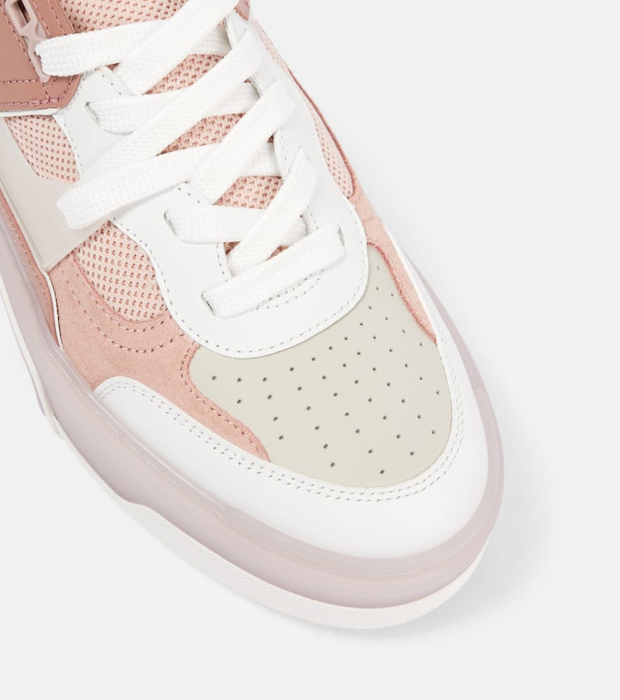 Christian Louboutin Panelled embellished leather sneakers