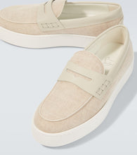 Christian Louboutin Paqueboat canvas and leather loafers