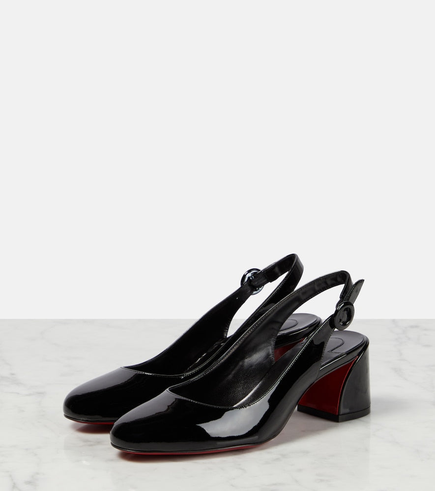 Christian Louboutin Patent leather slingback pumps