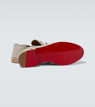 Christian Louboutin Penny No Back suede and croc-effect loafers