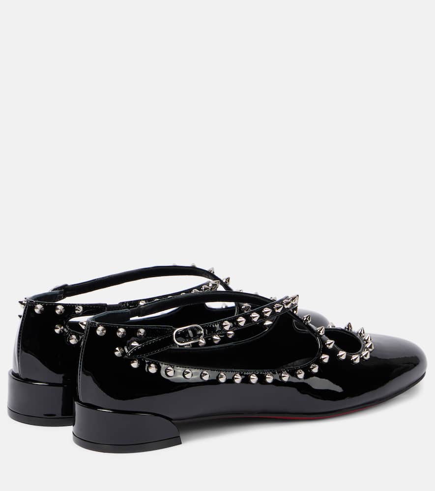 Christian Louboutin Pilouta Jane spiked patent leather ballet flats