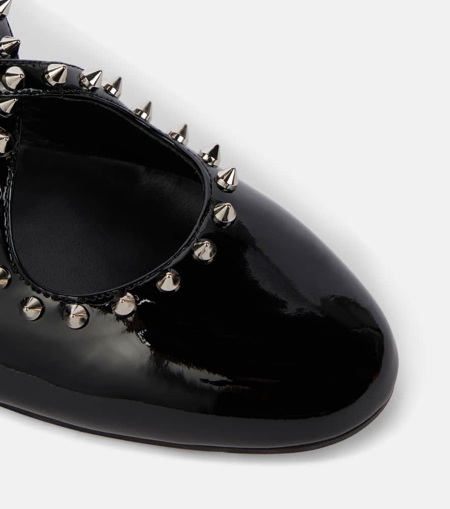 Christian Louboutin Pilouta Jane spiked patent leather ballet flats