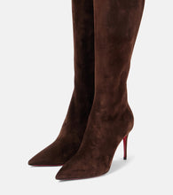 Christian Louboutin Pumppie 85 suede knee-high boots