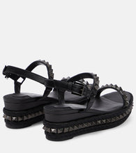 Christian Louboutin Pyra Clou leather espadrille wedges