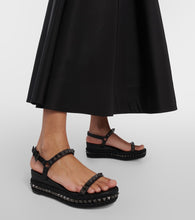 Christian Louboutin Pyra Clou leather espadrille wedges