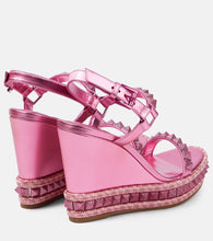 Christian Louboutin Pyra Clou leather espadrille wedges