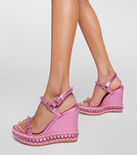 Christian Louboutin Pyra Clou leather espadrille wedges
