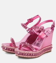 Christian Louboutin Pyra Clou leather espadrille wedges