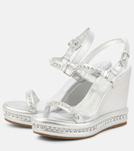 Christian Louboutin Pyrastrass metallic leather wedge sandals