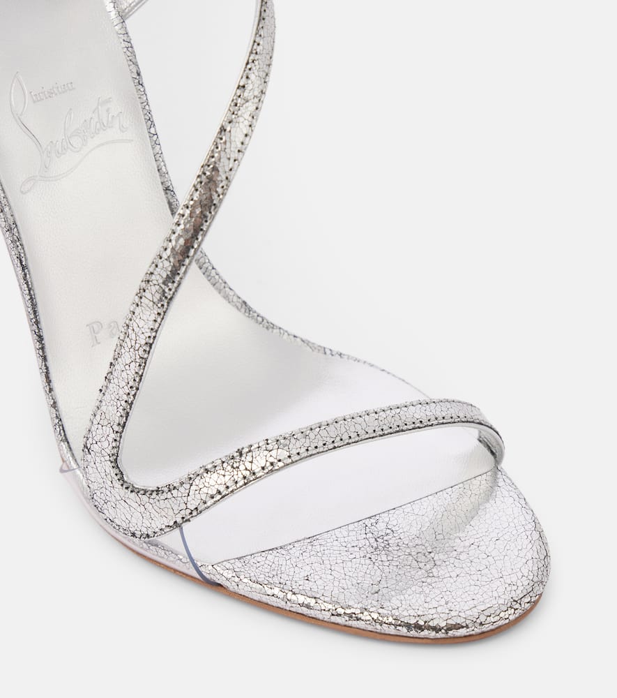 Christian Louboutin Rosalie 100 mirrored leather sandals
