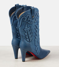Christian Louboutin Santiabooty 85 denim ankle boots