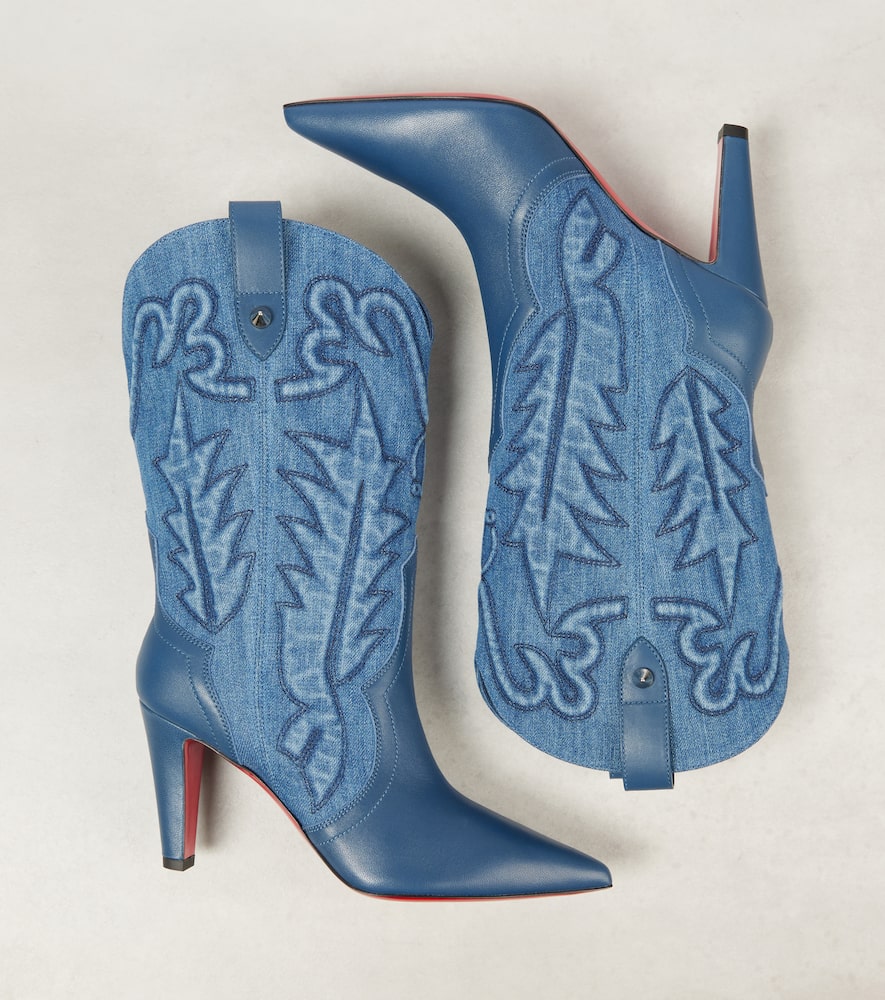 Christian Louboutin Santiabooty 85 denim ankle boots