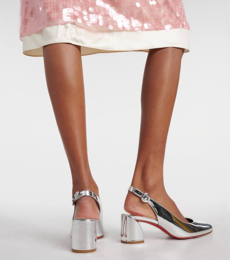 Christian Louboutin So Jane Sling metallic leather slingback pumps