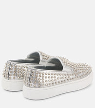 Christian Louboutin Spikeboat metallic leather slip-on sneakers