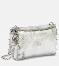 Christian Louboutin Spiked metallic leather crossbody bag