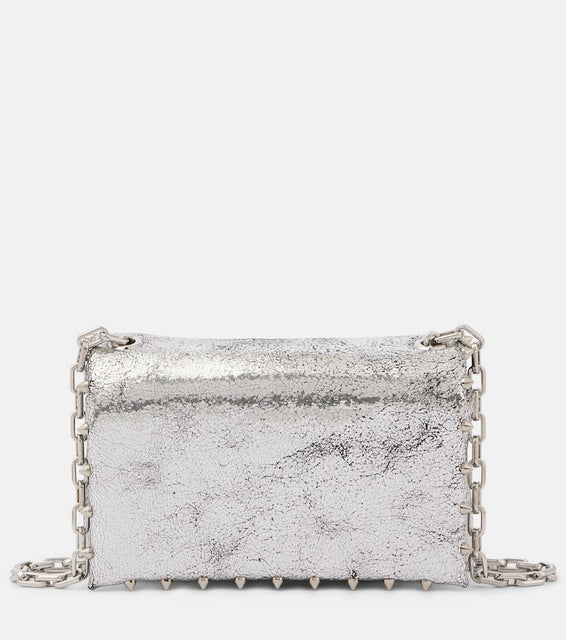 Christian Louboutin Spiked metallic leather crossbody bag. Shop Christian Louboutin Crossbody Bags for women now.