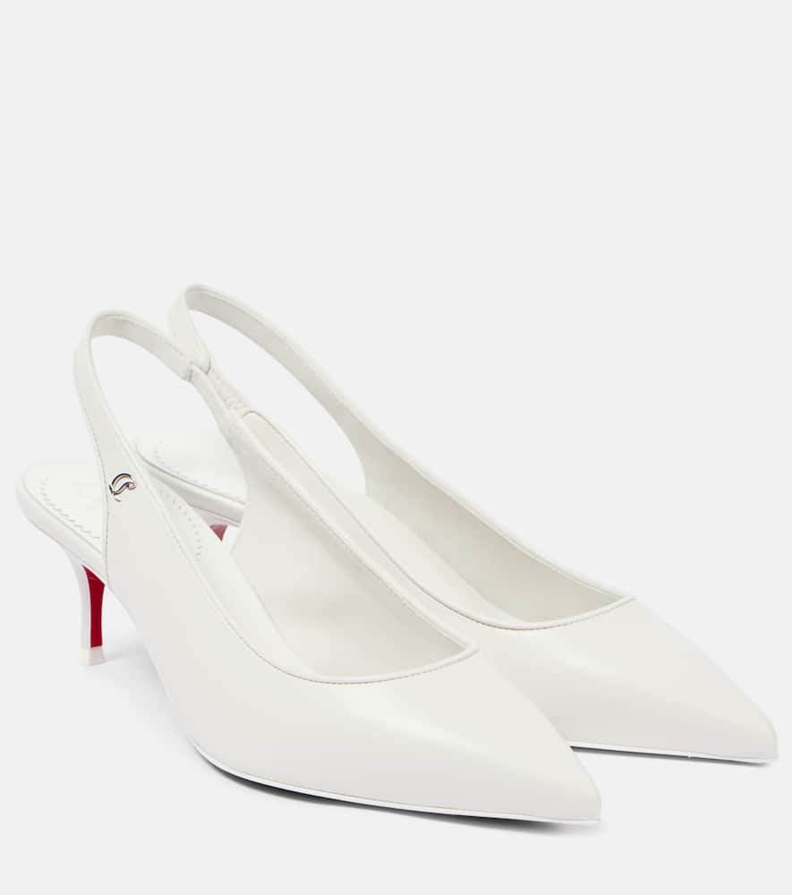 Christian Louboutin Sporty Kate Sling 55 leather slingback pumps - Christian Louboutin Sporty Kate Sling 55 皮革露跟高跟鞋