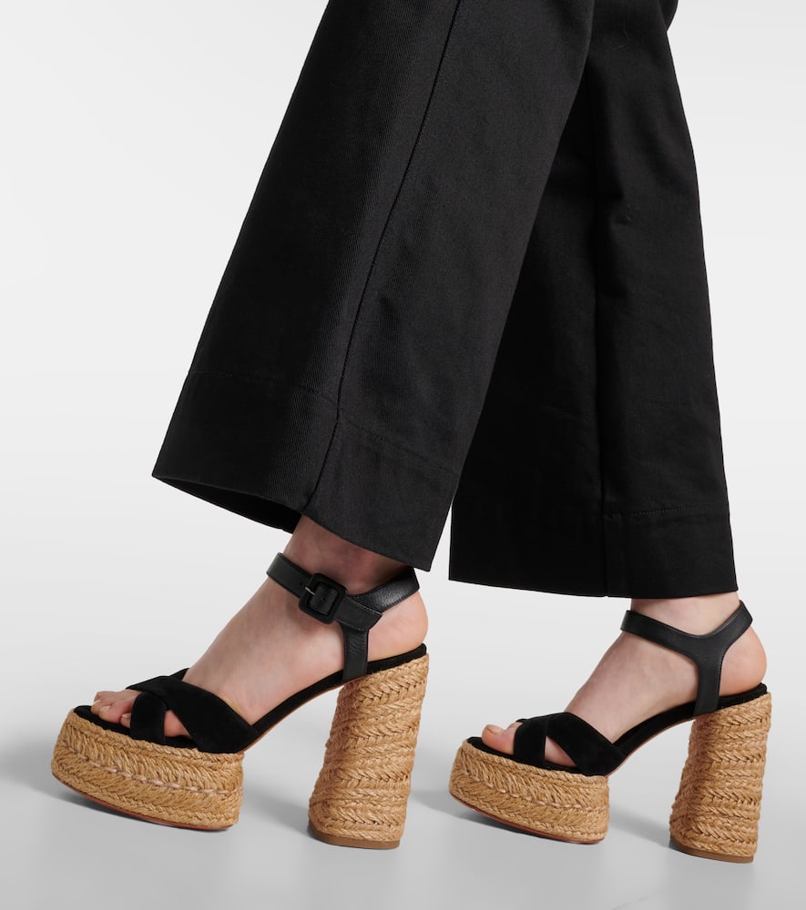 Christian Louboutin Super Calakala 130 suede espadrille sandals