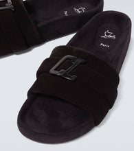 Christian Louboutin Varsimule Bizz logo suede slides