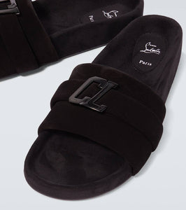 Christian Louboutin Varsimule Bizz logo suede slides