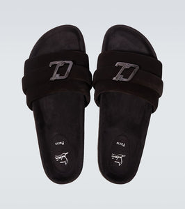Christian Louboutin Varsimule Bizz logo suede slides