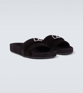 Christian Louboutin Varsimule Bizz logo suede slides