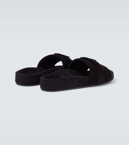 Christian Louboutin Varsimule Bizz logo suede slides