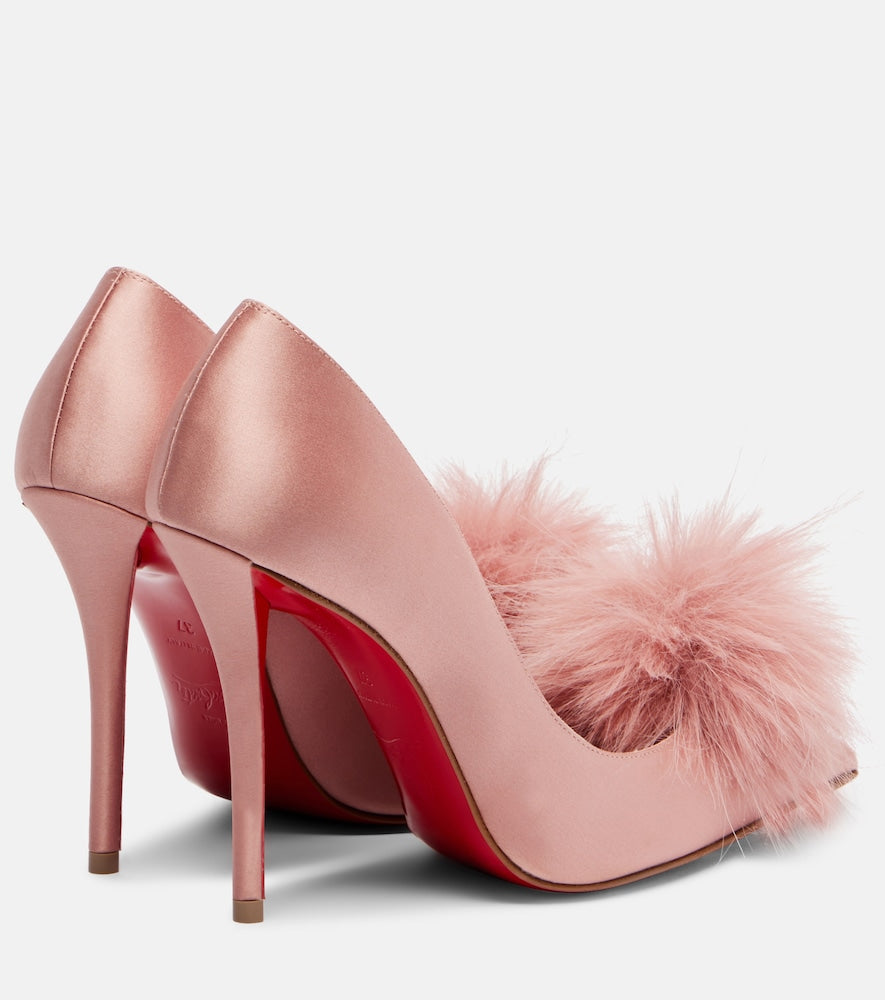 Christian Louboutin Alana 100 embellished crepe satin pumps - Pink High-Heel Pumps