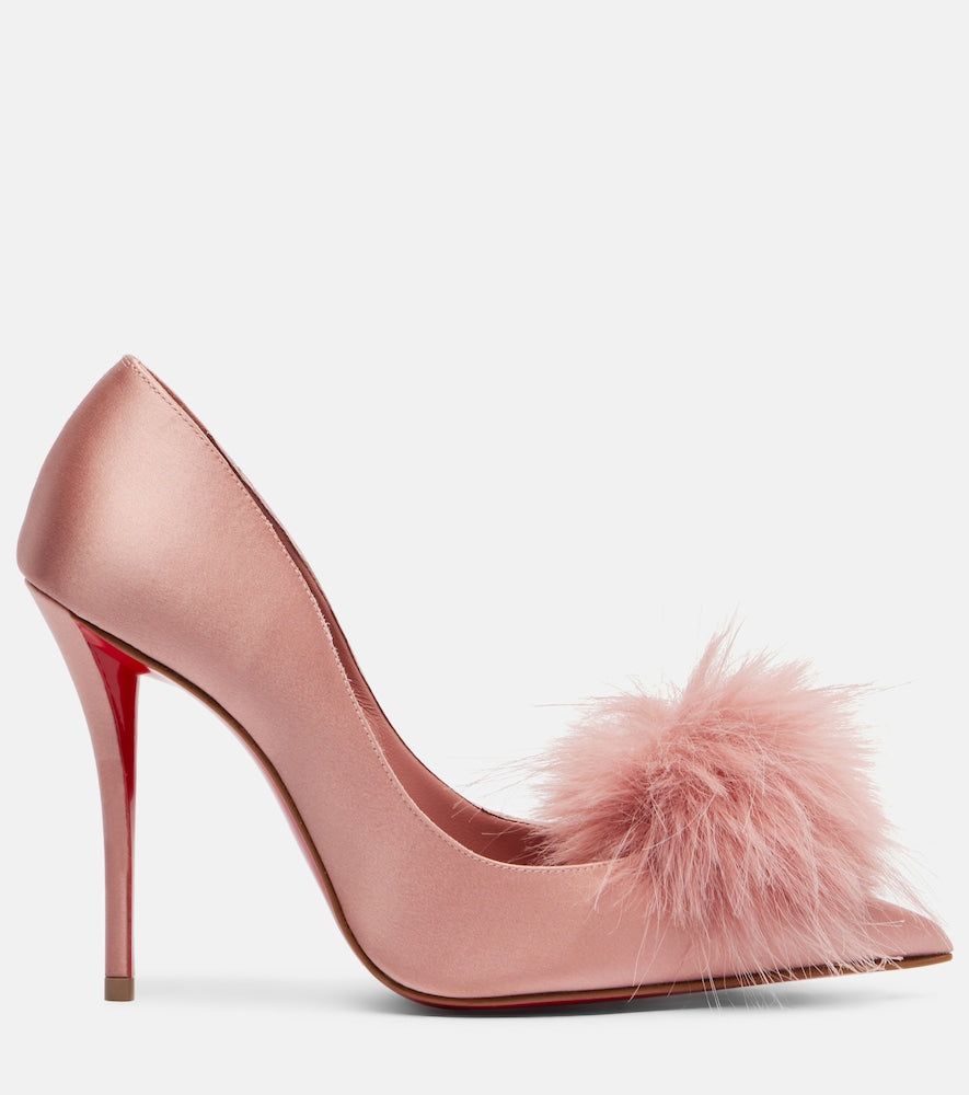 Christian Louboutin Alana 100 embellished crepe satin pumps - Pink High-Heel Pumps