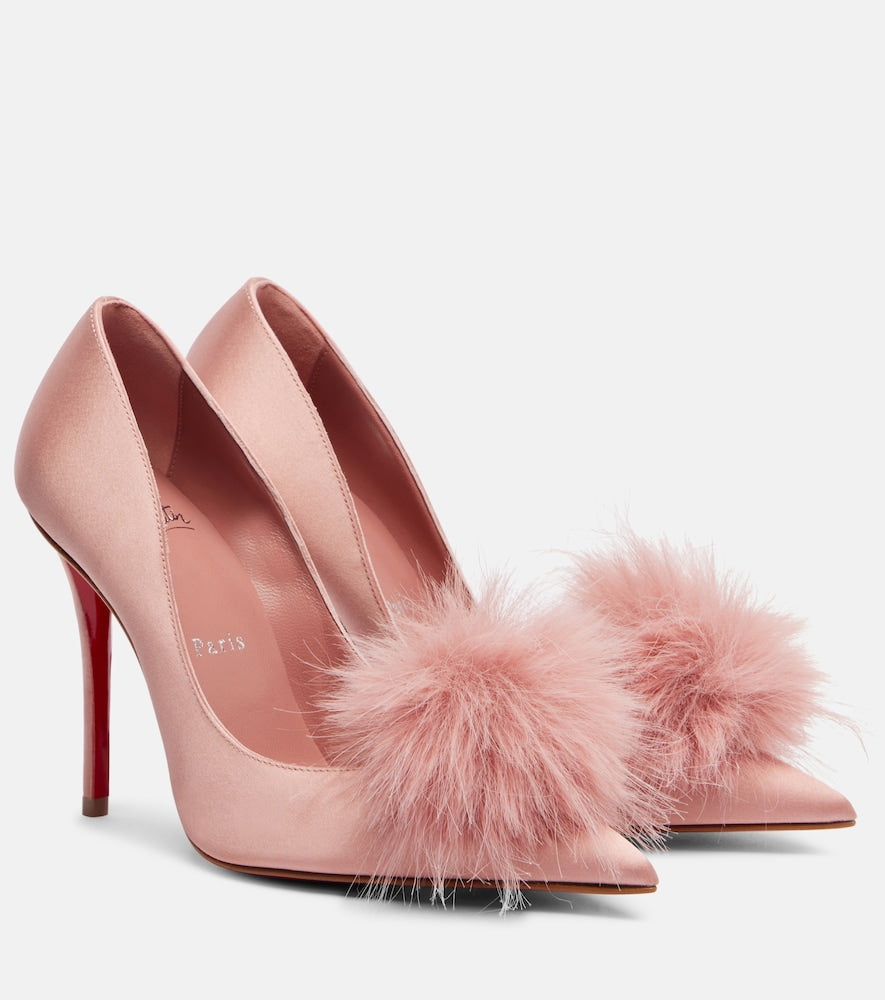 Christian Louboutin Alana 100 embellished crepe satin pumps - Pink High-Heel Pumps