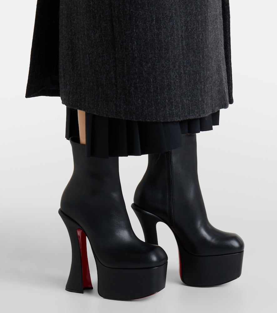 Christian Louboutin Aquabootie 160 leather platform ankle boots (Black) - High Heels