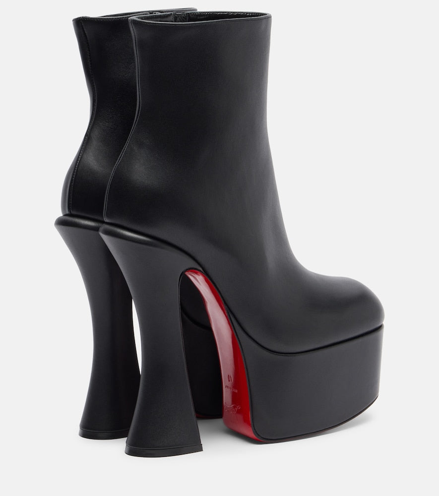 Christian Louboutin Aquabootie 160 leather platform ankle boots (Black) - High Heels