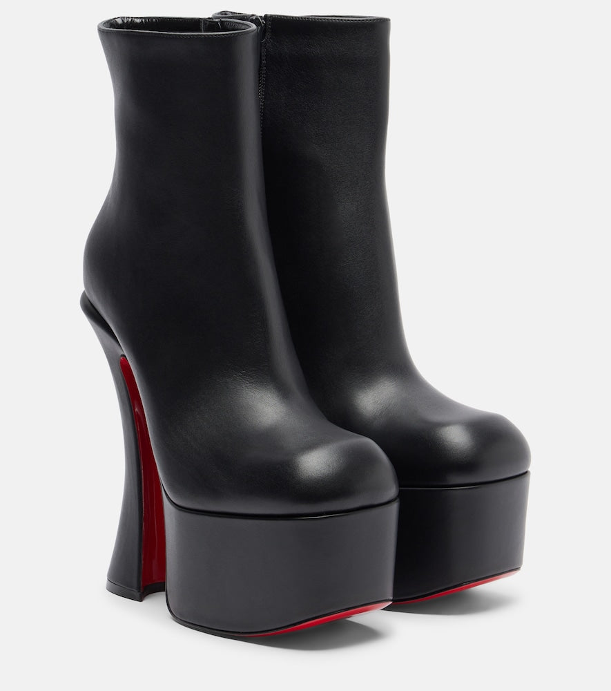 Christian Louboutin Aquabootie 160 leather platform ankle boots (Black) - High Heels