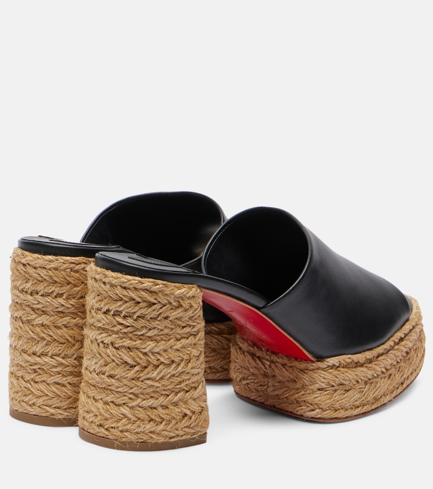 Christian Louboutin Calakala 85 leather platform mules (Black) - High Espadrilles