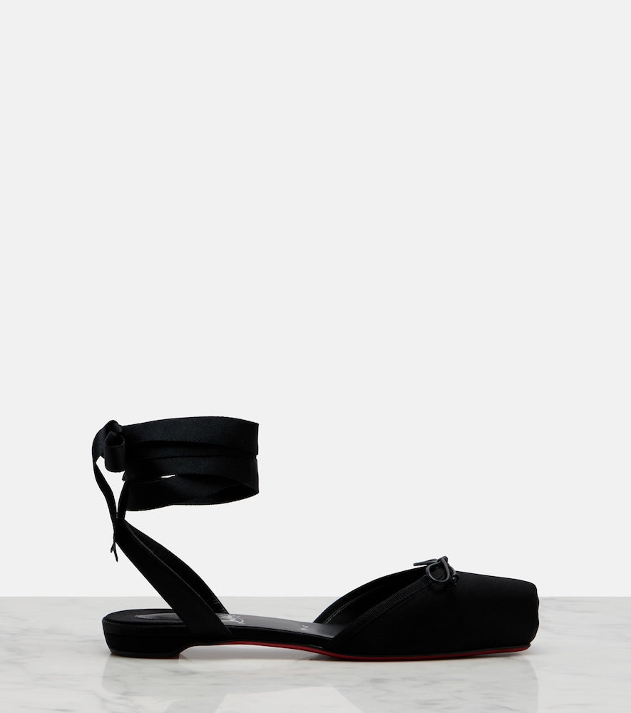 Black Christian Louboutin Cassia satin flats - Ballerina Flats