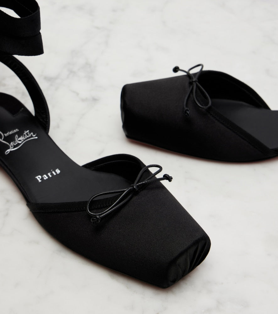 Black Christian Louboutin Cassia satin flats - Ballerina Flats