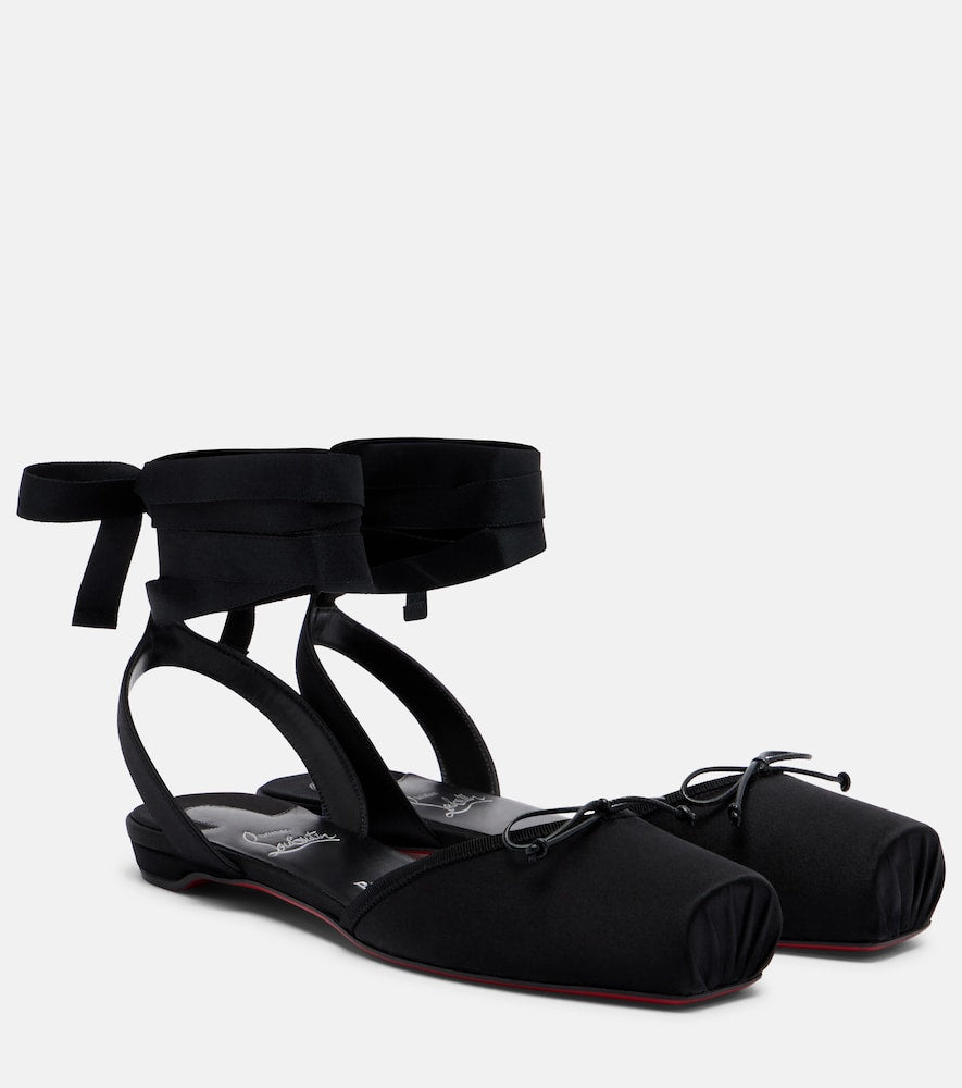 Black Christian Louboutin Cassia satin flats - Ballerina Flats